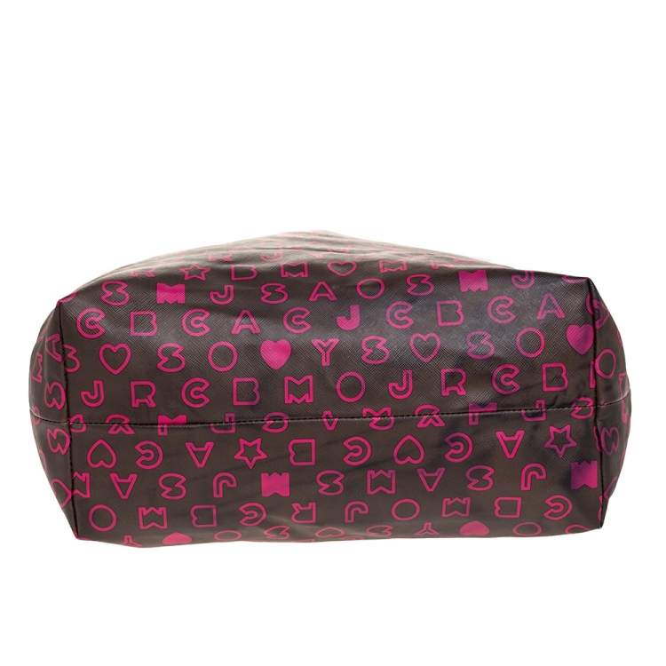 Pre Owned Marc by Marc Jacobs Brown/Pink Pvc and Leather Easy Tote