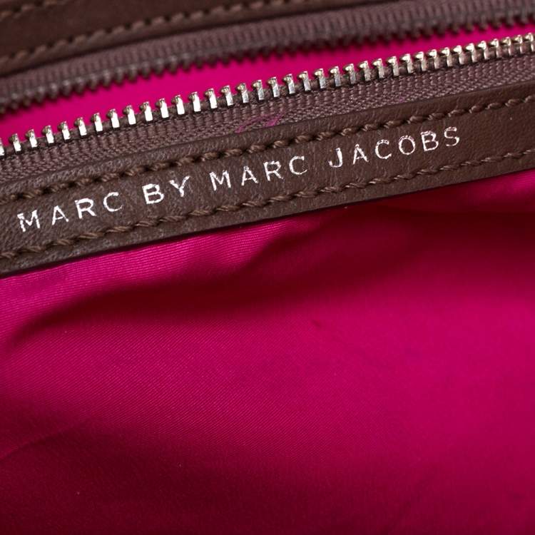 Pre Owned Marc by Marc Jacobs Brown/Pink Pvc and Leather Easy Tote