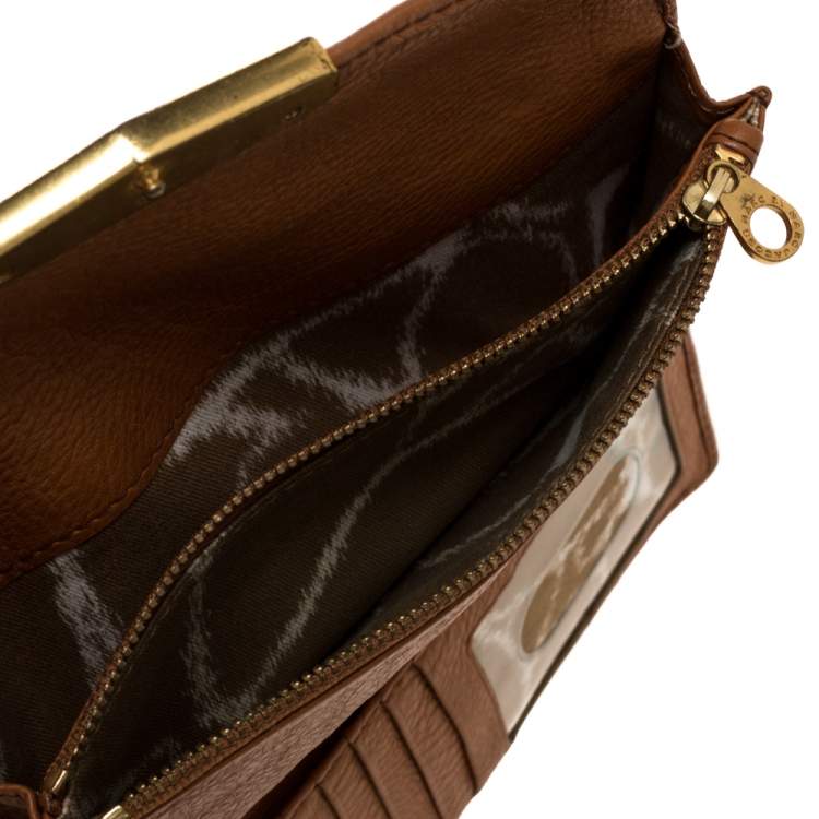 Pre Owned Marc by Marc Jacobs Tan Soft Leather Flap Trifold Continental Wallet