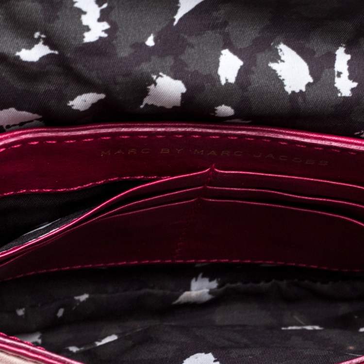 Pre Owned Marc by Marc Jacobs Magenta Leather Crossbody Bag