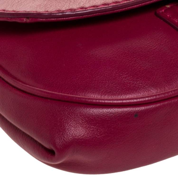 Pre Owned Marc by Marc Jacobs Magenta Leather Crossbody Bag