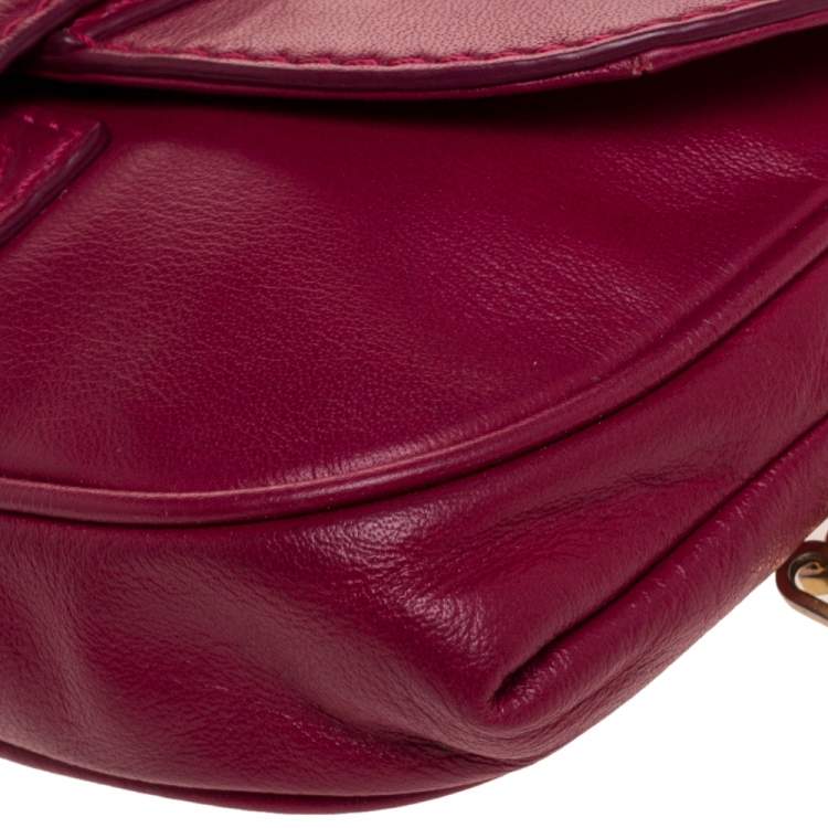 Pre Owned Marc by Marc Jacobs Magenta Leather Crossbody Bag