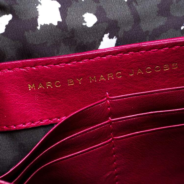 Pre Owned Marc by Marc Jacobs Magenta Leather Crossbody Bag