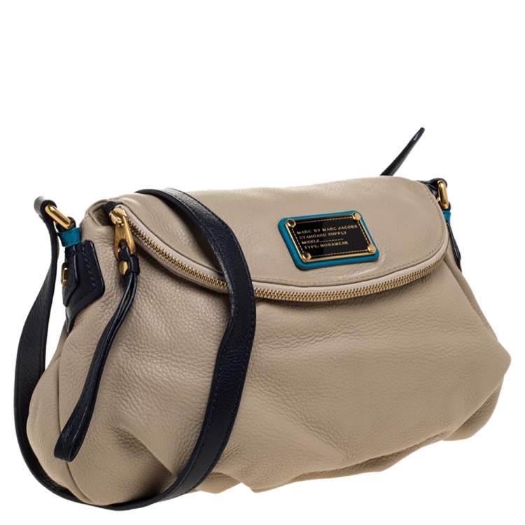 مملوكة مسبقًا Marc by Marc Jacobs Beige/Blue Leather Classic Q Natasha Crossbody Bag