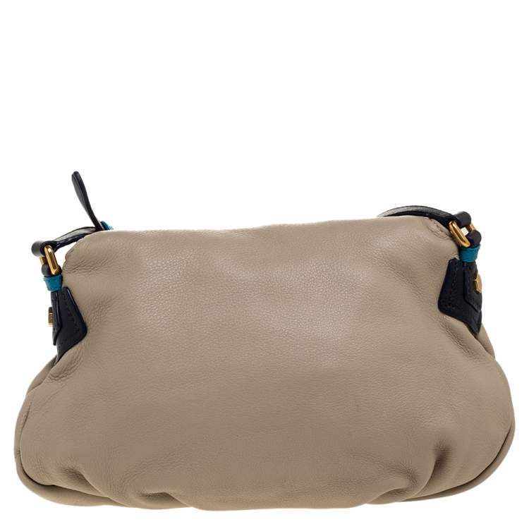 مملوكة مسبقًا Marc by Marc Jacobs Beige/Blue Leather Classic Q Natasha Crossbody Bag