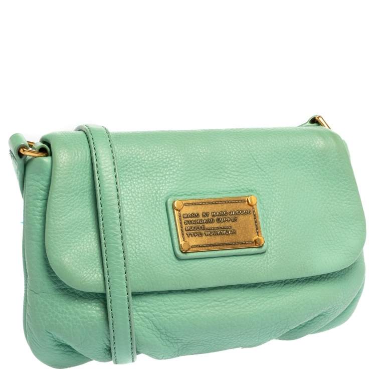 Pre Owned Marc by Marc Jacobs Mint Green Leather Classic Q Karlie Shoulder Bag