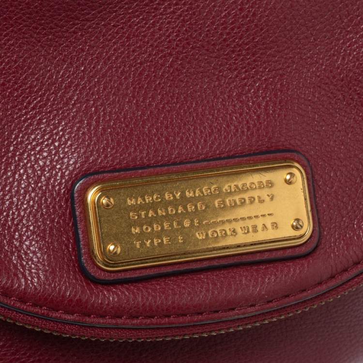 Pre Owned Marc by Marc Jacobs Burgundy Leather Classic Q Natasha Crossbody Bag