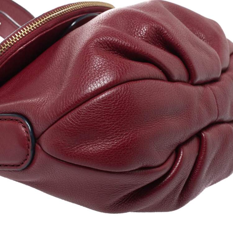 Pre Owned Marc by Marc Jacobs Burgundy Leather Classic Q Natasha Crossbody Bag