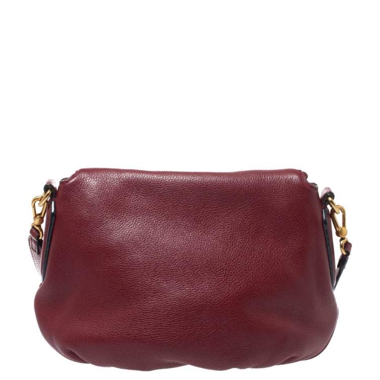 Pre Owned Marc by Marc Jacobs Burgundy Leather Classic Q Natasha Crossbody Bag
