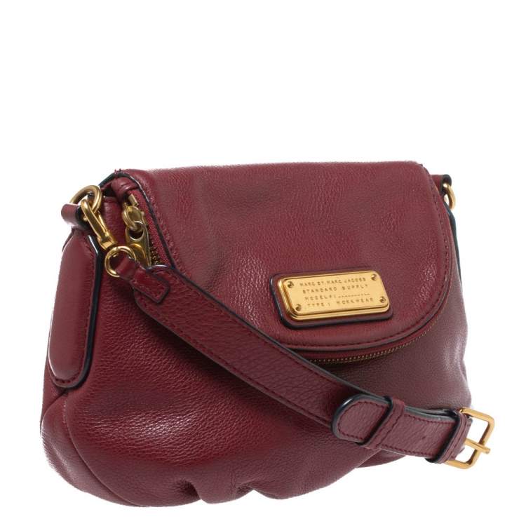 Pre Owned Marc by Marc Jacobs Burgundy Leather Classic Q Natasha Crossbody Bag