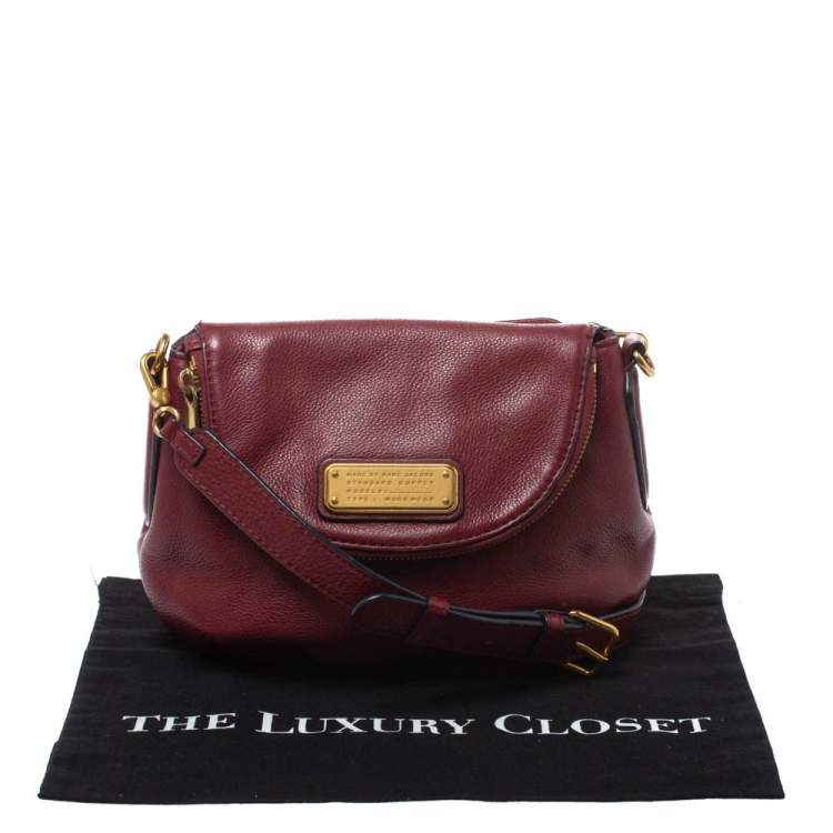Pre Owned Marc by Marc Jacobs Burgundy Leather Classic Q Natasha Crossbody Bag