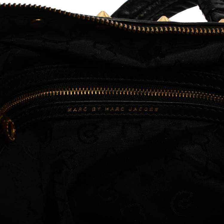 مملوكة مسبقًا Marc by Marc Jacobs Black Leather Spike Studded Shoulder Bag