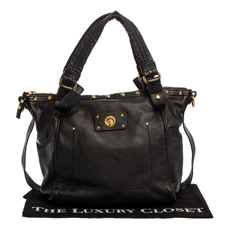 مملوكة مسبقًا Marc by Marc Jacobs Black Leather Spike Studded Shoulder Bag