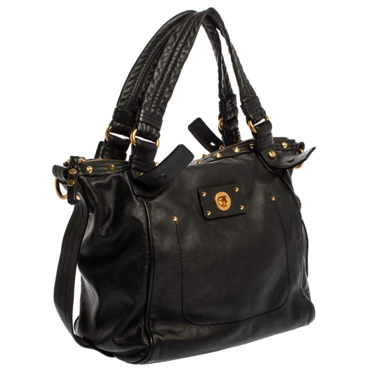 مملوكة مسبقًا Marc by Marc Jacobs Black Leather Spike Studded Shoulder Bag