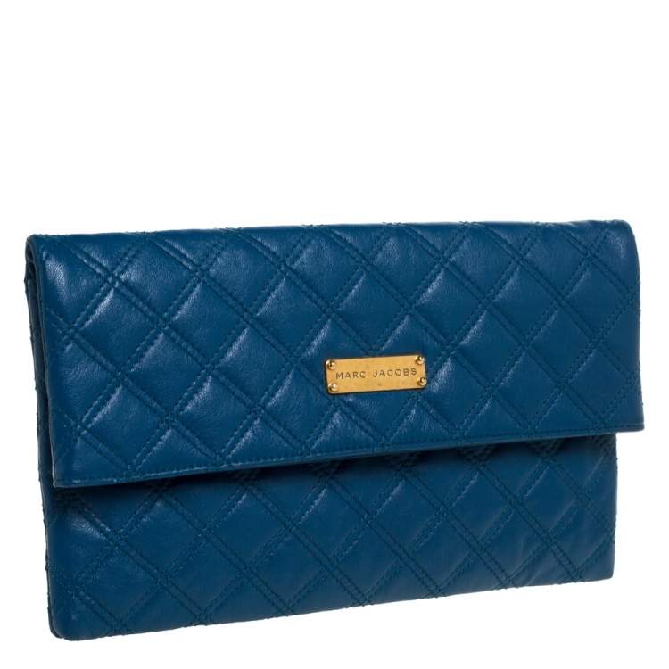 مملوكة مسبقًا Marc by Marc Jacobs Blue Quilted Leather Large Eugenie Clutch
