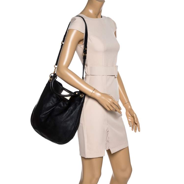 Pre Owned Marc by Marc Jacobs Black Leather Classic Q Hillier Hobo