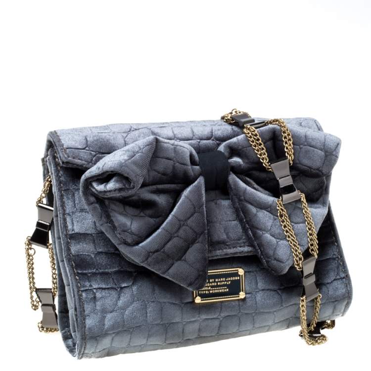 مملوكة مسبقًا Marc by Marc Jacobs Grey Velvet Shoulder Bag