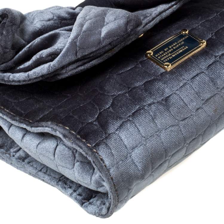 مملوكة مسبقًا Marc by Marc Jacobs Grey Velvet Shoulder Bag