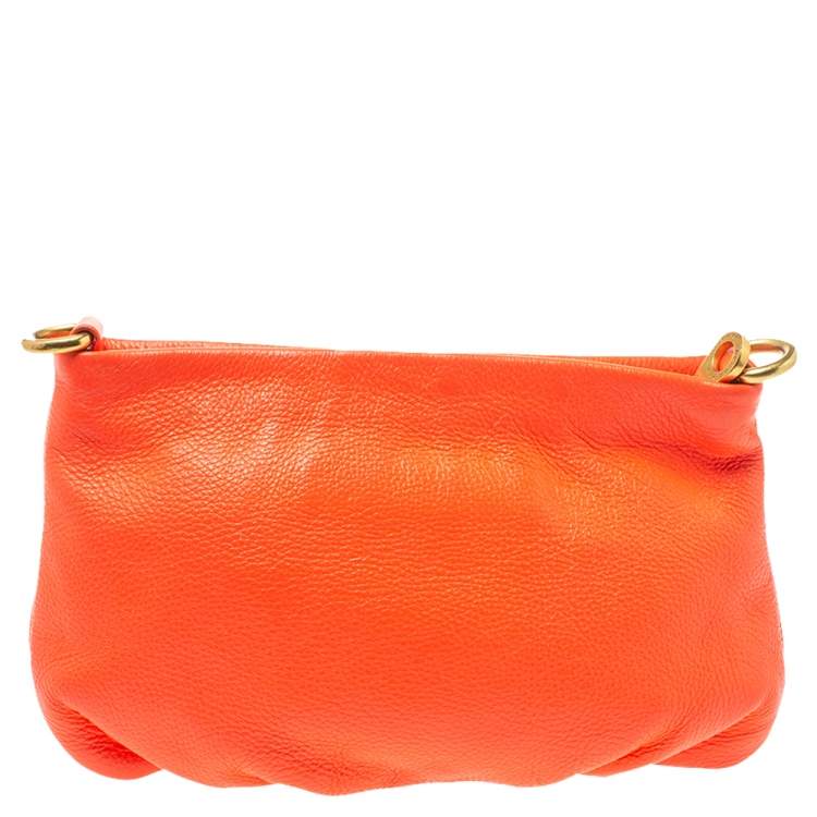Pre Owned Marc by Marc Jacobs Neon Orange Leather Crossbody Bag