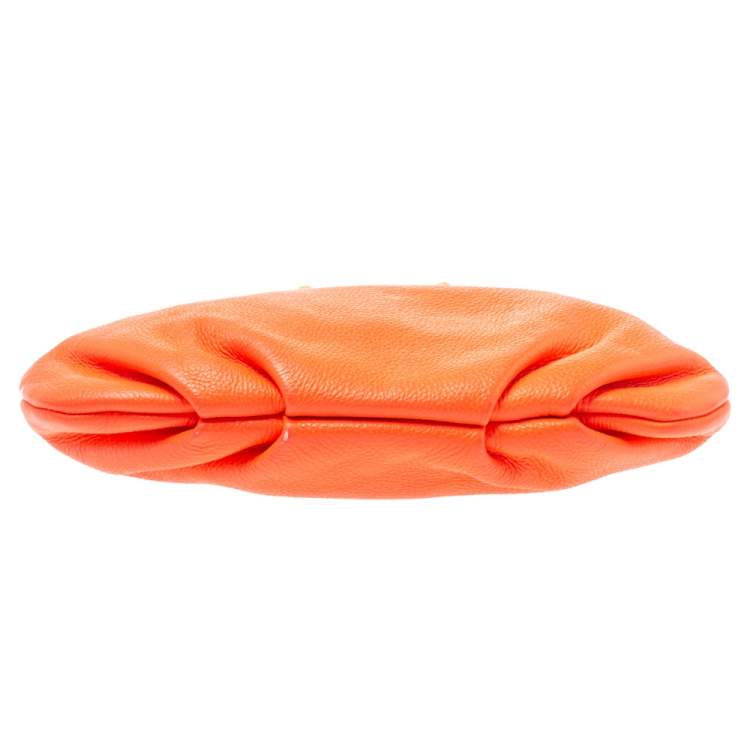 Pre Owned Marc by Marc Jacobs Neon Orange Leather Crossbody Bag