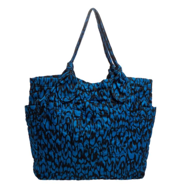 Pre Owned Marc by Marc Jacobs Blue/Black Nylon Pretty Tate Tote