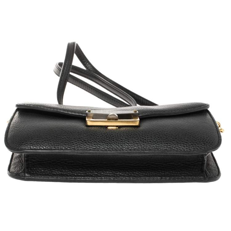Pre Owned Marc by Marc Jacobs Black Leather Bianca Jane On A Leash Crossbody Bag