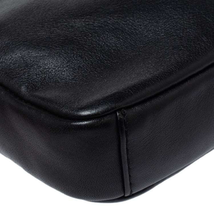 Pre Owned Marc by Marc Jacobs Black Leather Logo Plaque Shoulder Bag