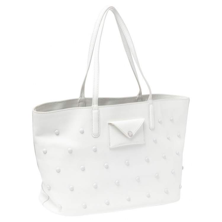 Pre Owned Marc by Marc Jacobs White Leather Shopper Tote