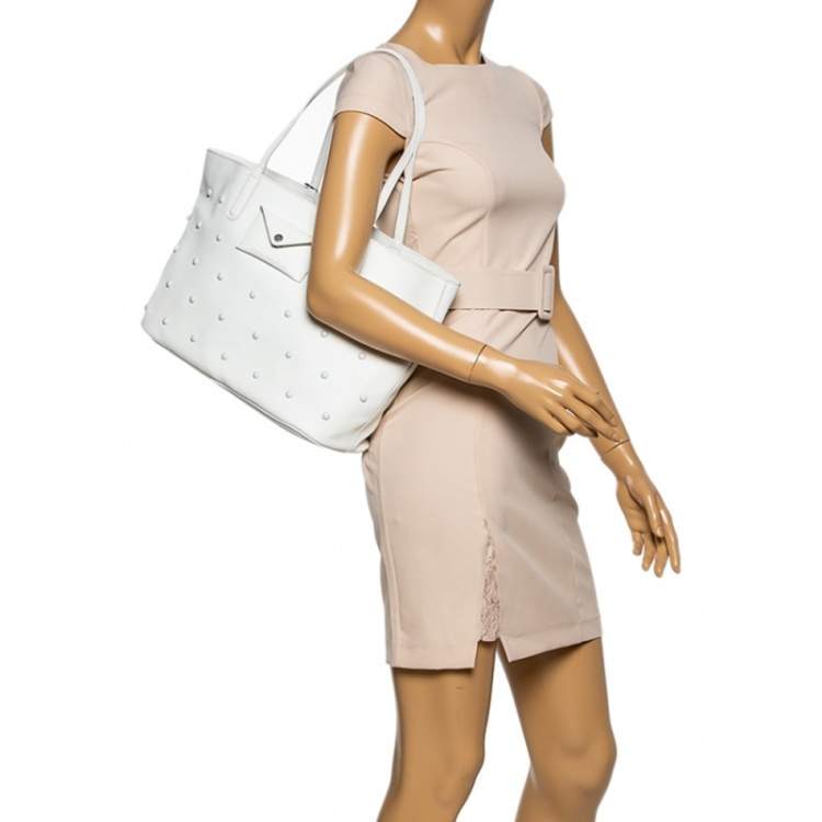 Pre Owned Marc by Marc Jacobs White Leather Shopper Tote