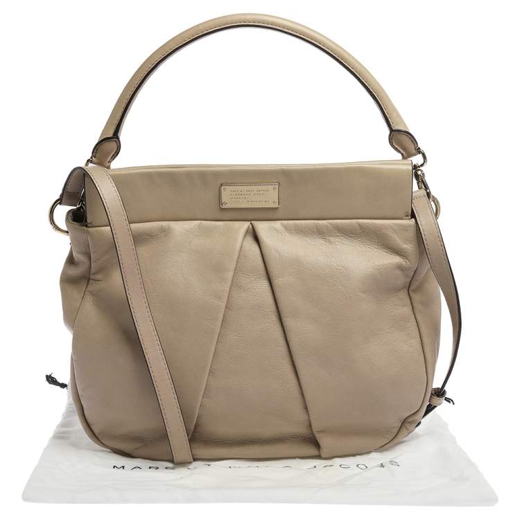 Pre Owned Marc by Marc Jacobs Beige Leather Marchive Hilli Hobo
