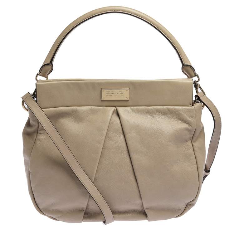 Pre Owned Marc by Marc Jacobs Beige Leather Marchive Hilli Hobo