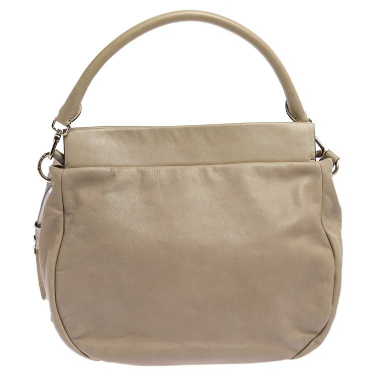 Pre Owned Marc by Marc Jacobs Beige Leather Marchive Hilli Hobo