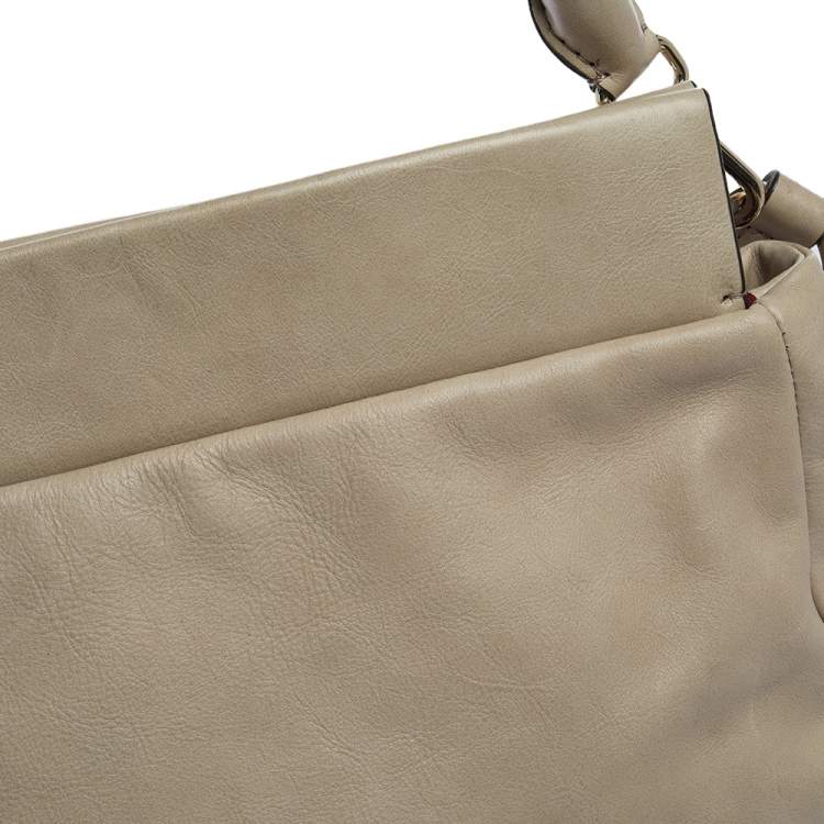 Pre Owned Marc by Marc Jacobs Beige Leather Marchive Hilli Hobo