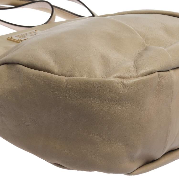 Pre Owned Marc by Marc Jacobs Beige Leather Marchive Hilli Hobo