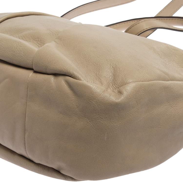Pre Owned Marc by Marc Jacobs Beige Leather Marchive Hilli Hobo