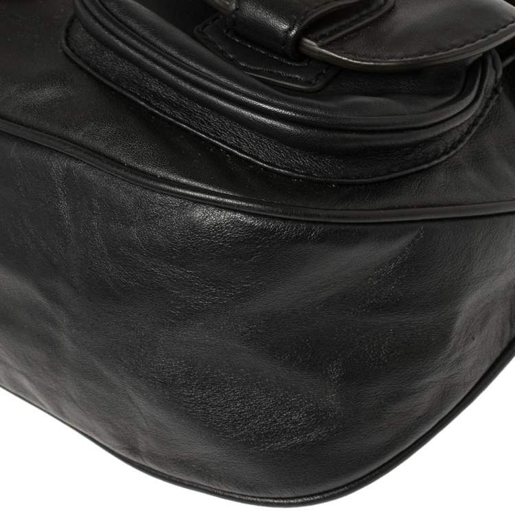 مملوكة مسبقًا Marc by Marc Jacobs Black Leather Double Pocket Crossbody Bag