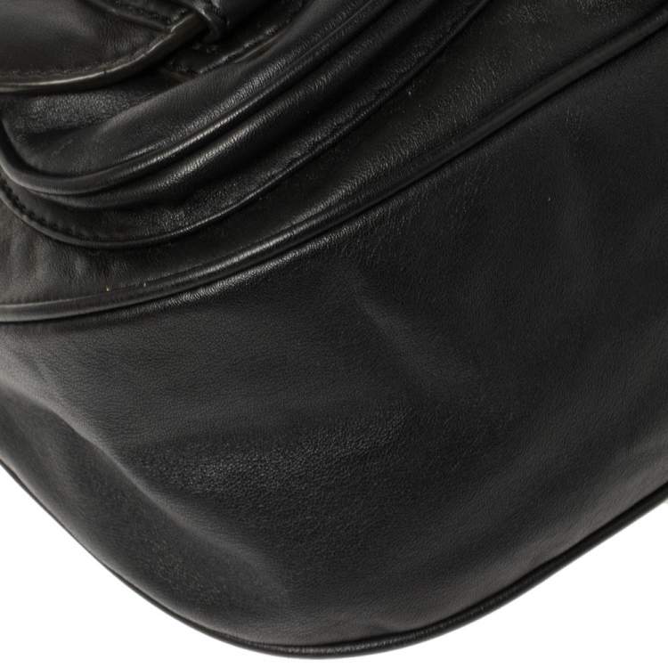 مملوكة مسبقًا Marc by Marc Jacobs Black Leather Double Pocket Crossbody Bag