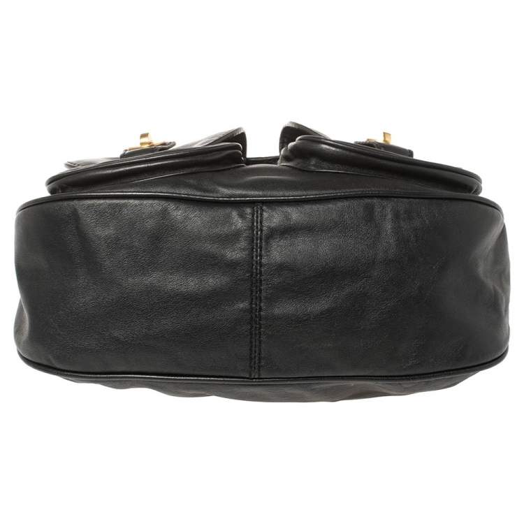 مملوكة مسبقًا Marc by Marc Jacobs Black Leather Double Pocket Crossbody Bag