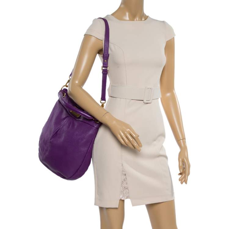 Pre Owned Marc by Marc Jacobs Purple Leather Classic Q Hillier Hobo