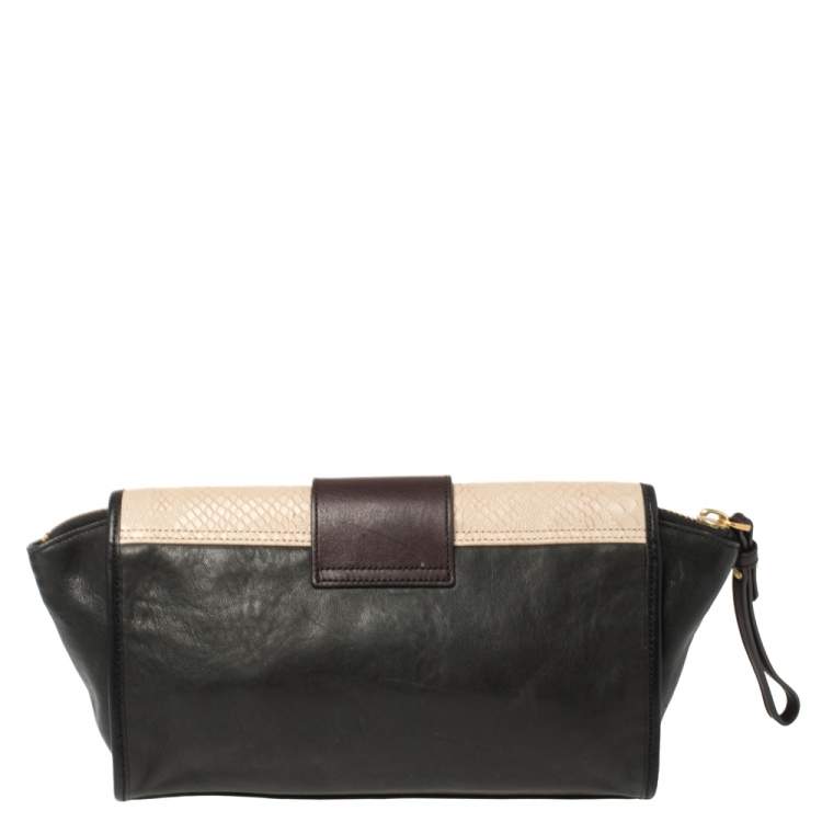 Pre Owned Marc By Marc Jacobs Tri Color Leather Flipping Out Clutch