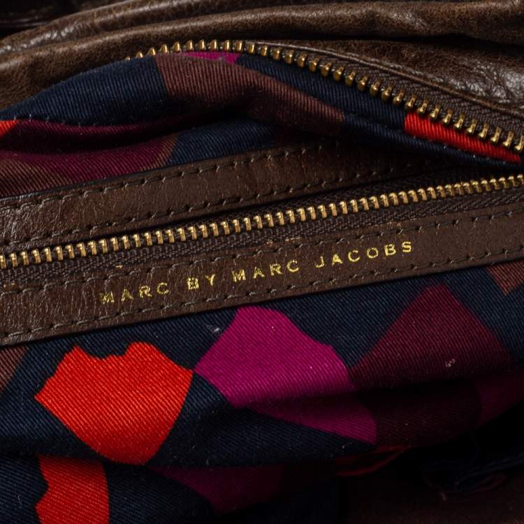 Pre Owned Marc by Marc Jacobs Brown Leather Twisted Q Groove Satchel