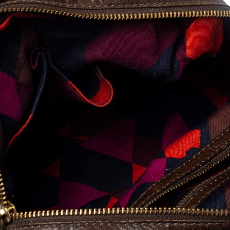 Pre Owned Marc by Marc Jacobs Brown Leather Twisted Q Groove Satchel