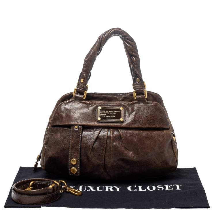 Pre Owned Marc by Marc Jacobs Brown Leather Twisted Q Groove Satchel