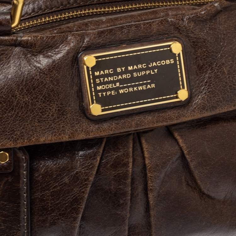 Pre Owned Marc by Marc Jacobs Brown Leather Twisted Q Groove Satchel