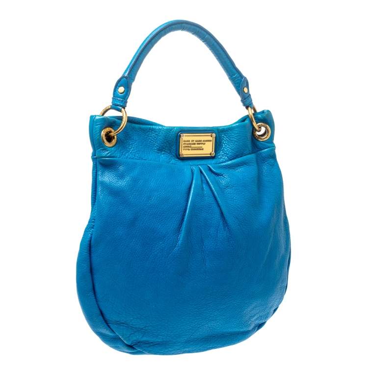 Pre Owned Marc by Marc Jacobs Blue Leather Classic Q Hillier Hobo