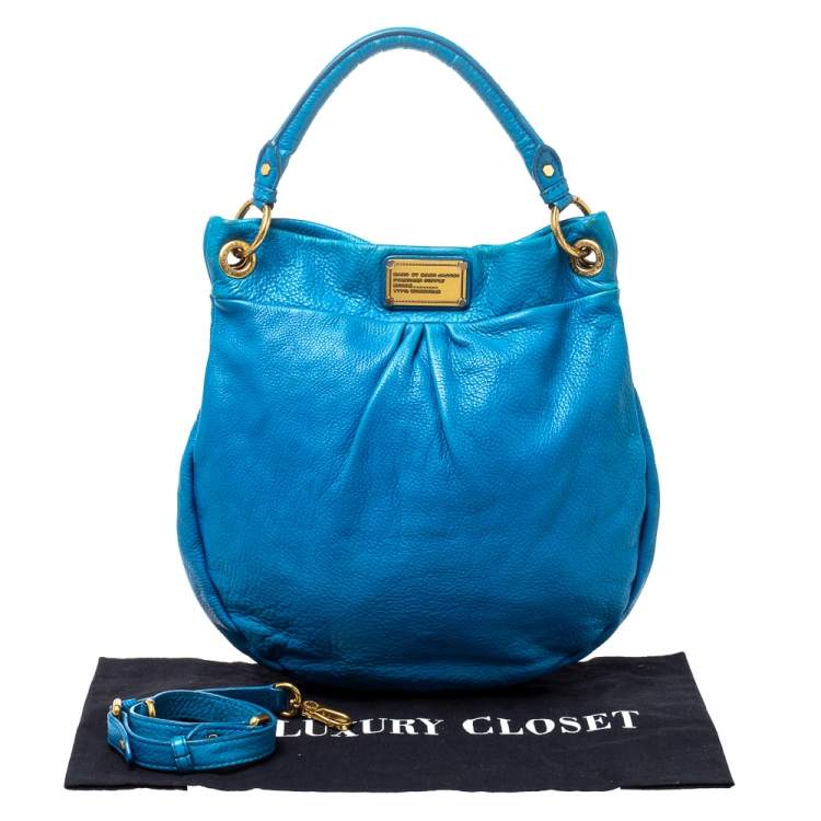 Pre Owned Marc by Marc Jacobs Blue Leather Classic Q Hillier Hobo