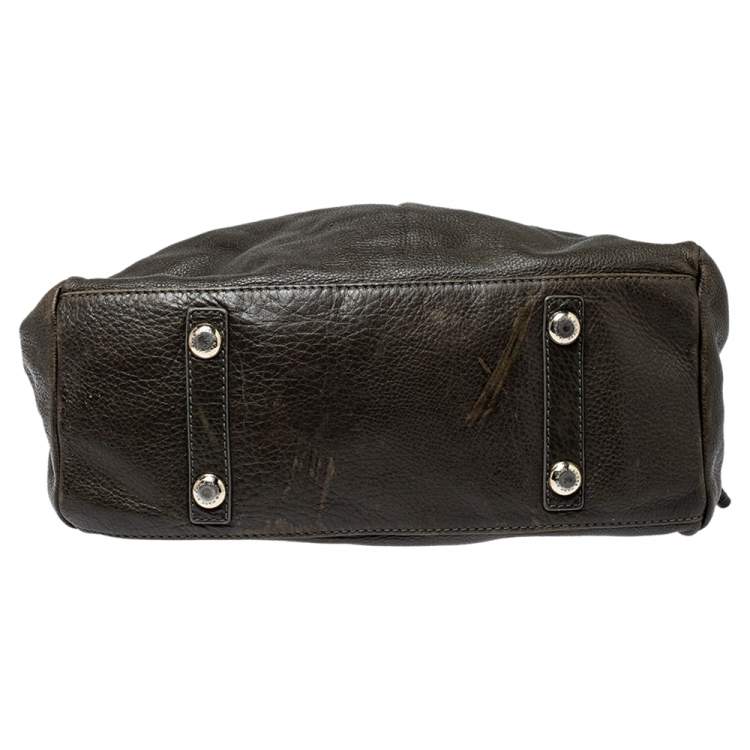 مملوكة مسبقًا Marc by Marc Jacobs Dark Moss Green Leather Classic Q Baby Aidan Satchel