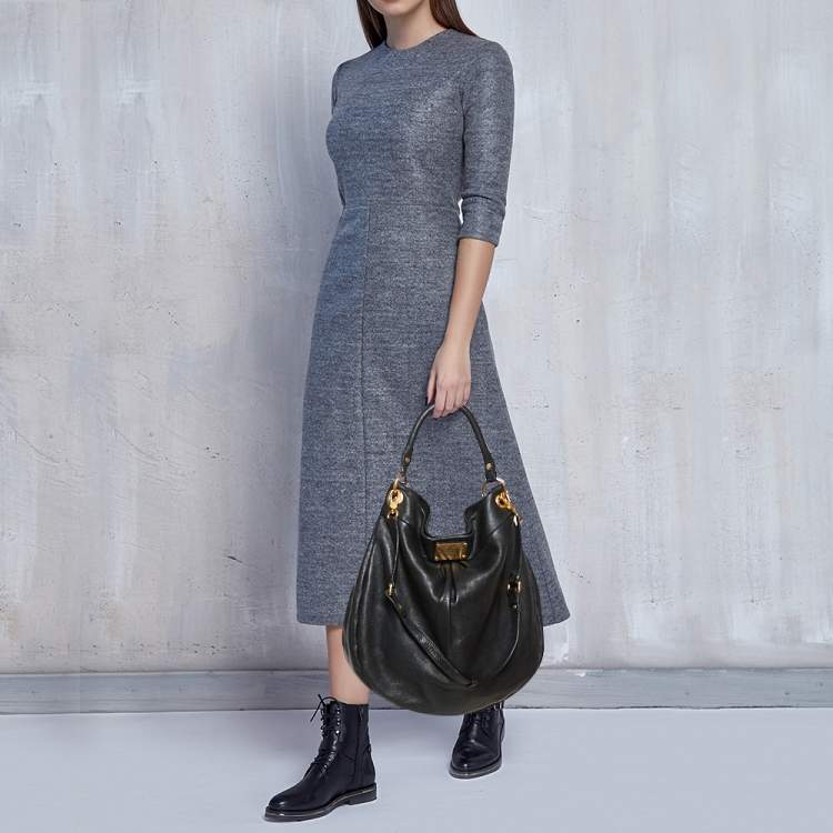 Pre Owned Marc by Marc Jacobs Black Leather Classic Q Hillier Hobo