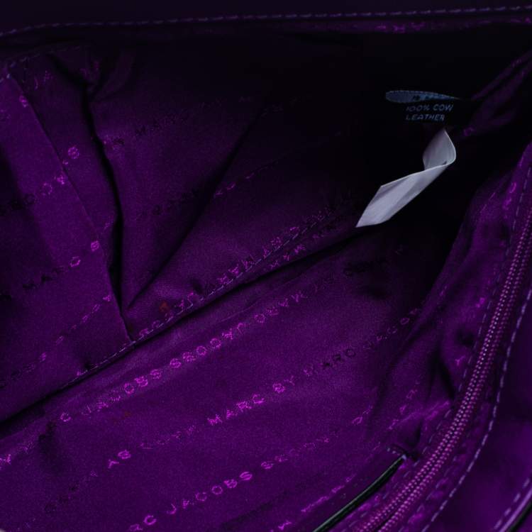 Pre Owned Marc by Marc Jacobs Purple Leather Tangram Anna Envelope Clutch