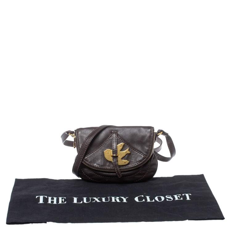 Pre Owned Marc by Marc Jacobs Brown Leather Petal to the Metal Crossbody Bag